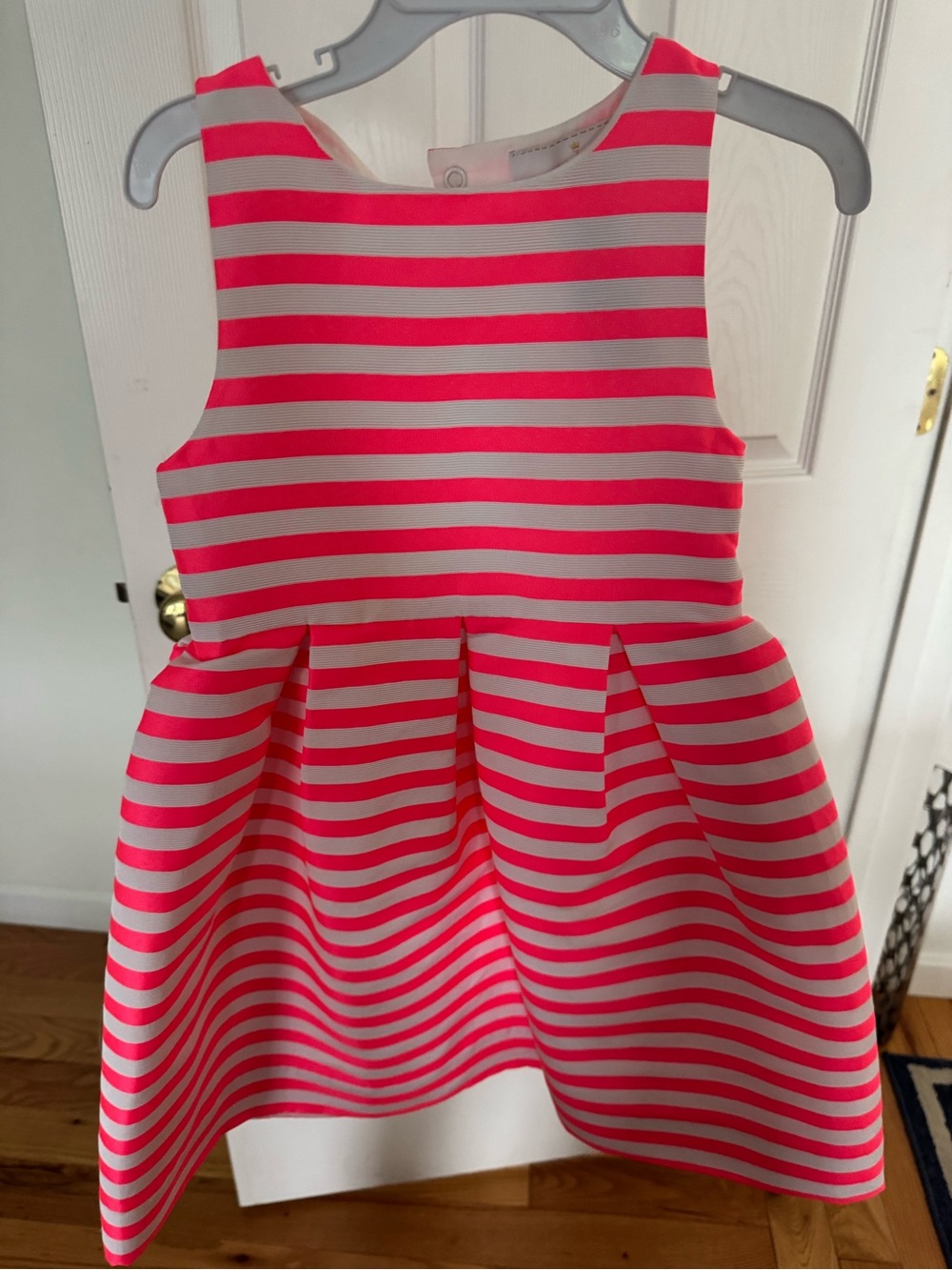 Jacadi Pink and White Striped Formal Dress for Girls